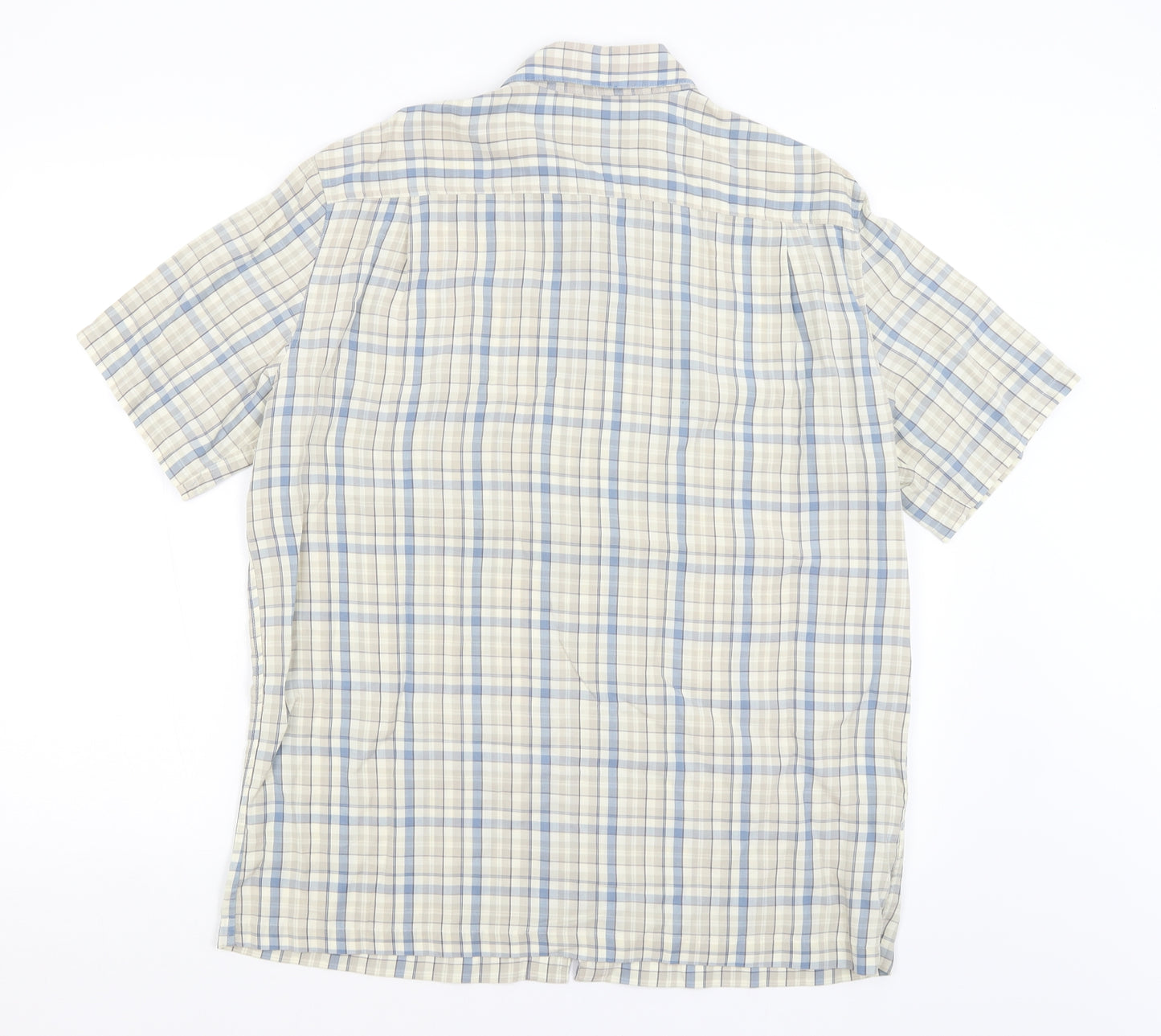 M&S Mens Grey Check   Button-Up Size M