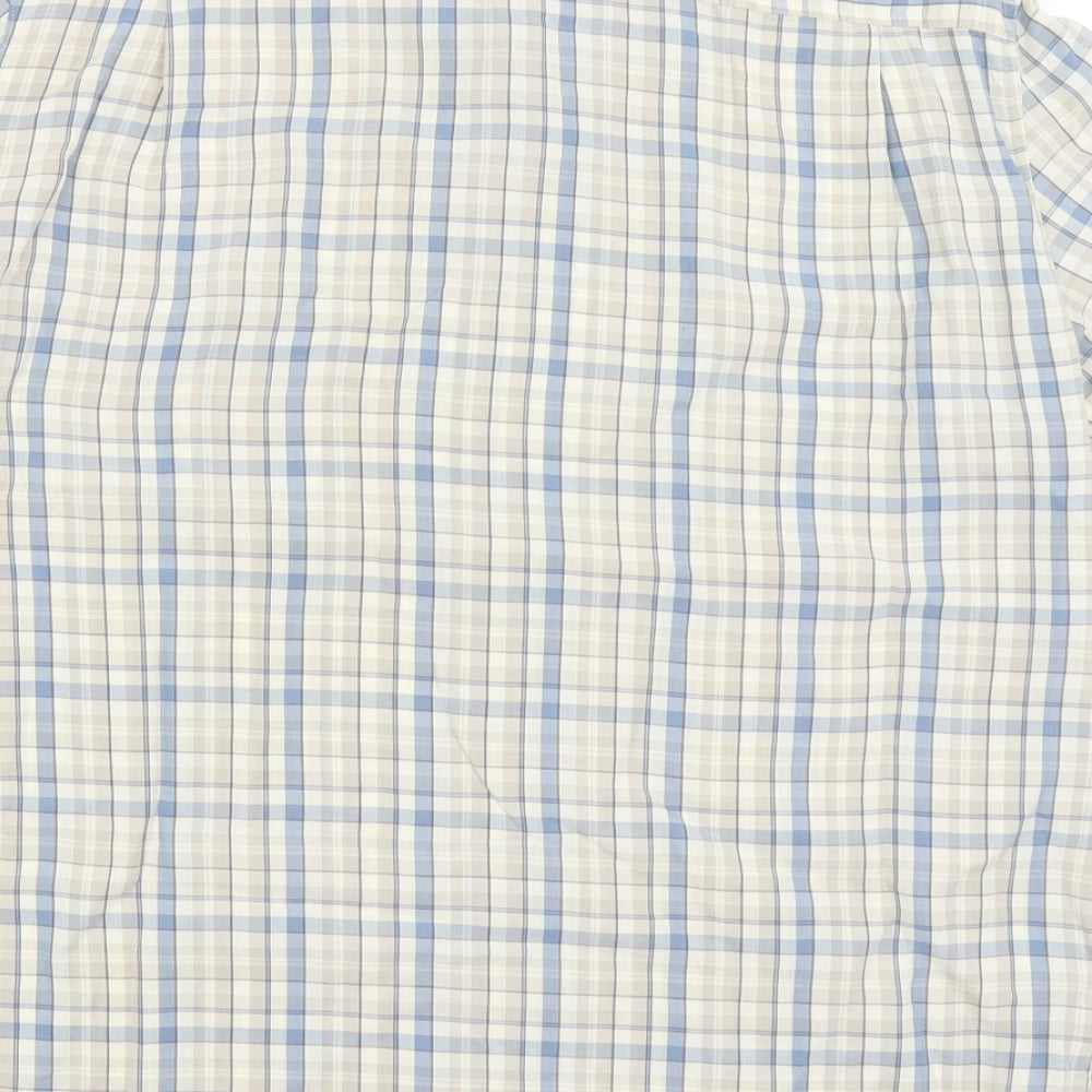 M&S Mens Grey Check   Button-Up Size M