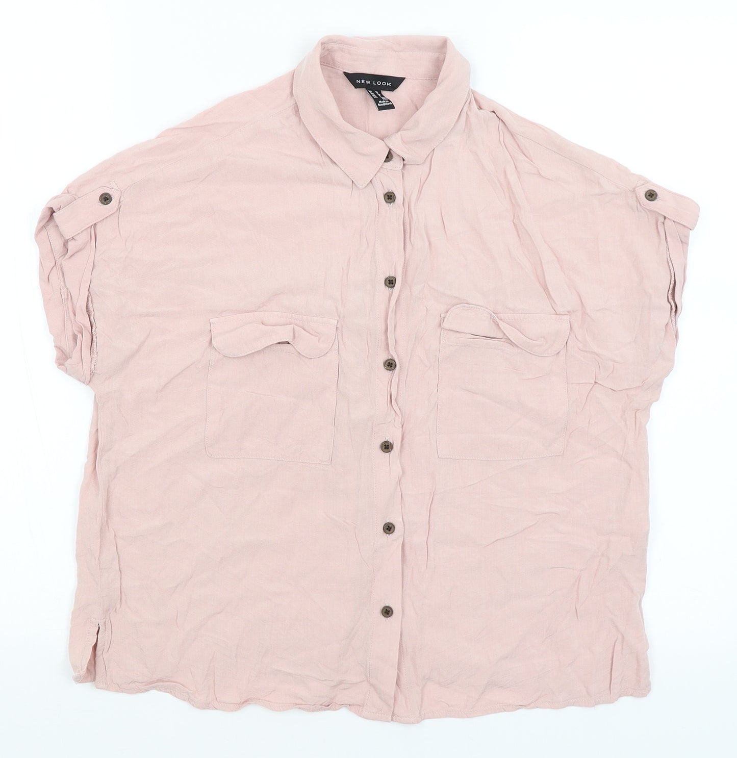 New Look Womens Pink   Basic Button-Up Size 10