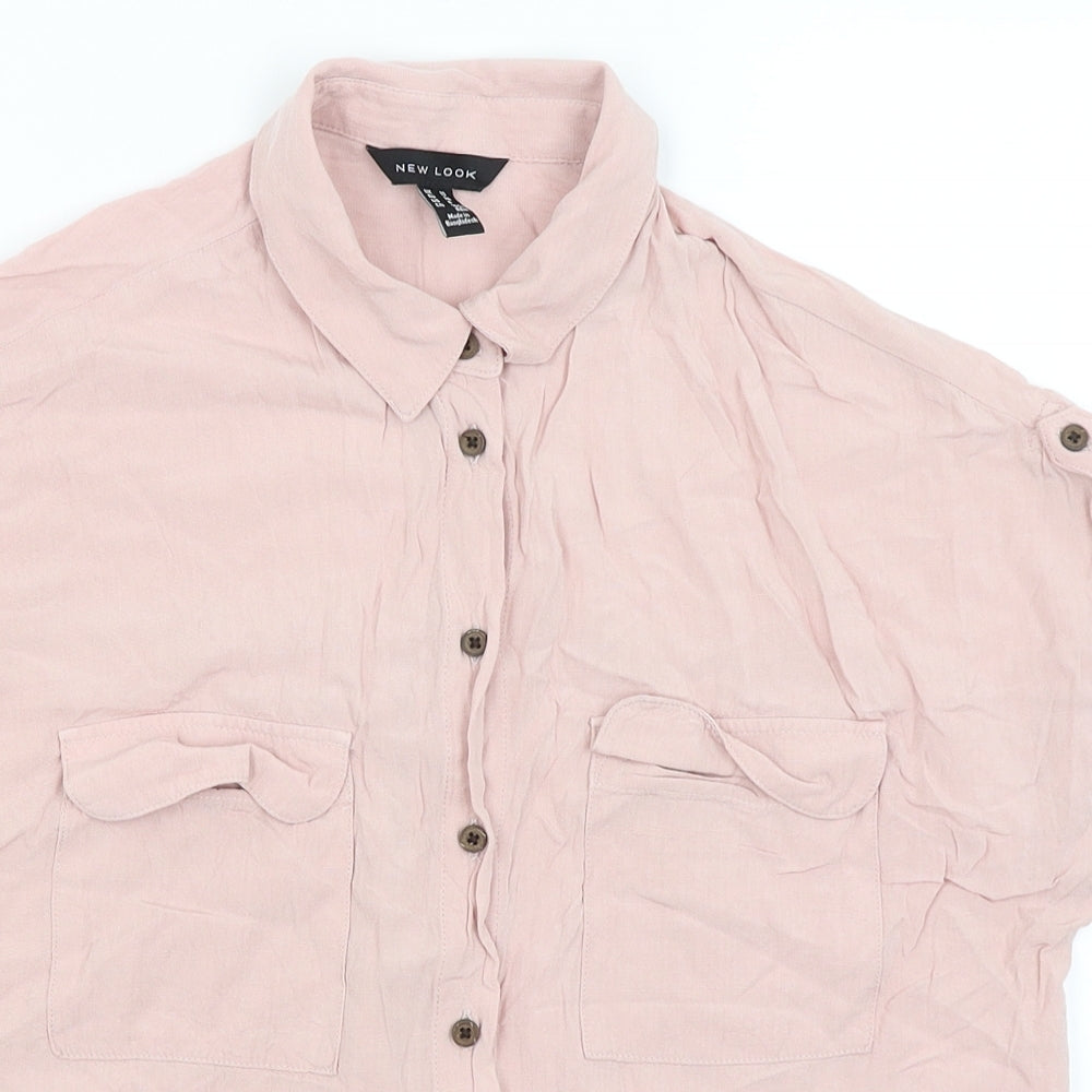 New Look Womens Pink   Basic Button-Up Size 10