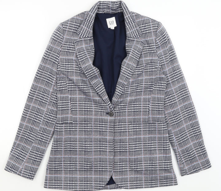 Gap Womens Blue Plaid Jacket Blazer Size 6