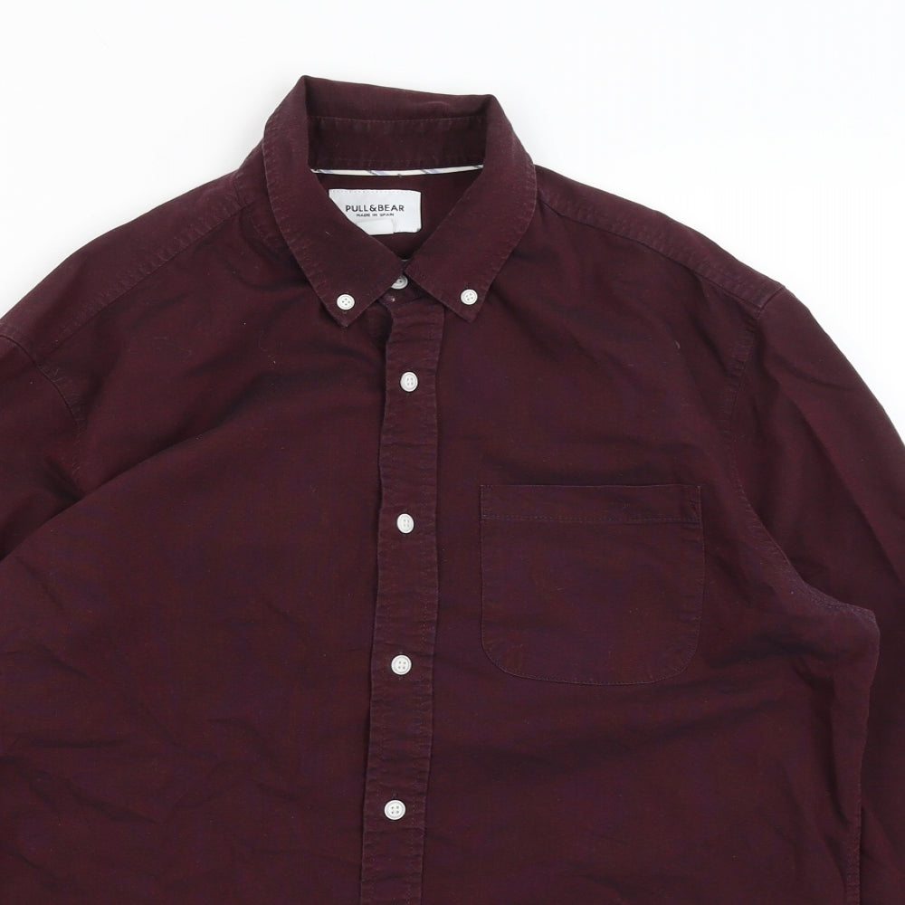 Pull & Bear Mens Purple    Button-Up Size M