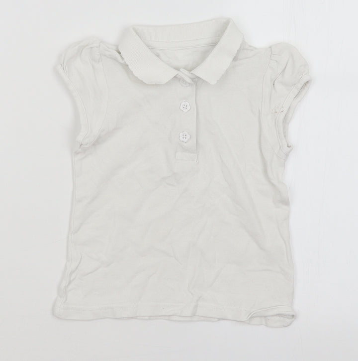 Matalan Girls White Basic Polo Size 5 Years