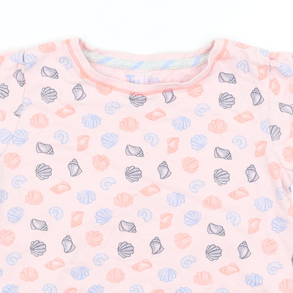 TU Girls Pink   Basic T-Shirt Size 9-10 Years  - Shells