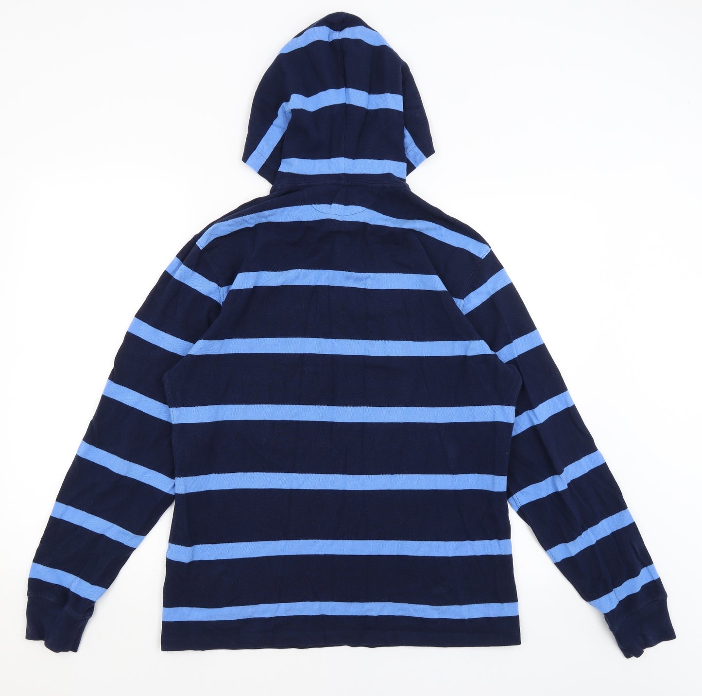 Ralph Lauren Womens Blue Striped  Pullover Hoodie Size XL