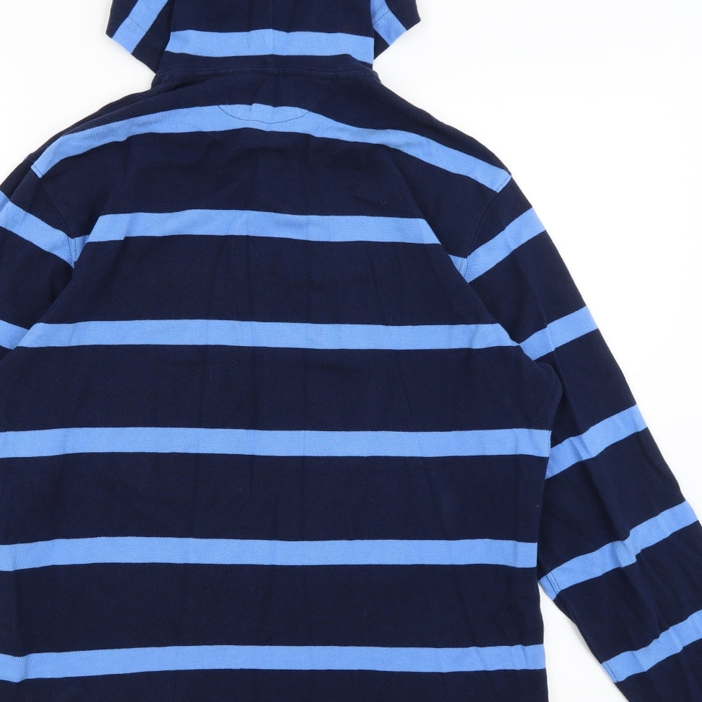 Ralph Lauren Womens Blue Striped  Pullover Hoodie Size XL