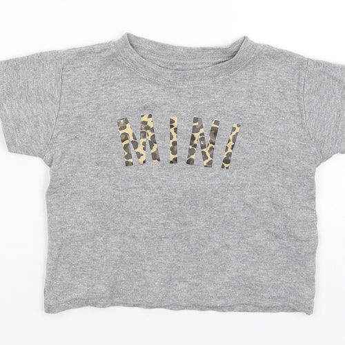 Preworn Baby Grey   Basic T-Shirt Size 6-9 Months  - Mini