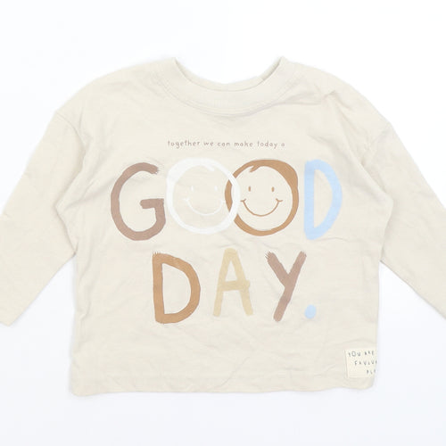 George Baby Brown   Basic T-Shirt Size 12-18 Months  - Good Day