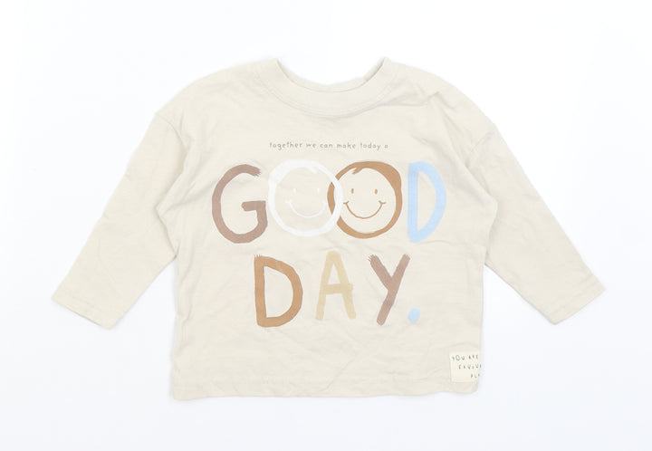 George Baby Brown Basic T-Shirt Size 12-18 Months - Good Day
