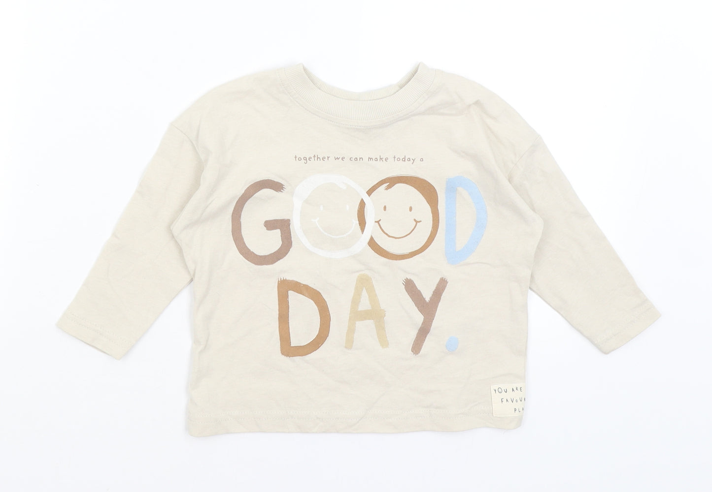 George Baby Brown   Basic T-Shirt Size 12-18 Months  - Good Day