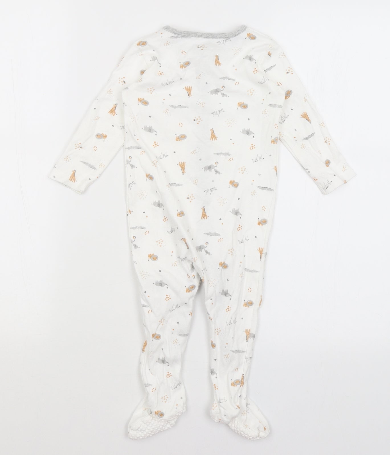 Mothercare Baby White   Babygrow One-Piece Size 9-12 Months  - African Animals