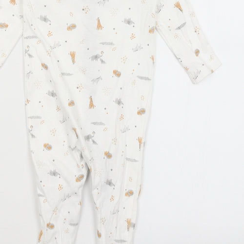 Mothercare Baby White   Babygrow One-Piece Size 9-12 Months  - African Animals