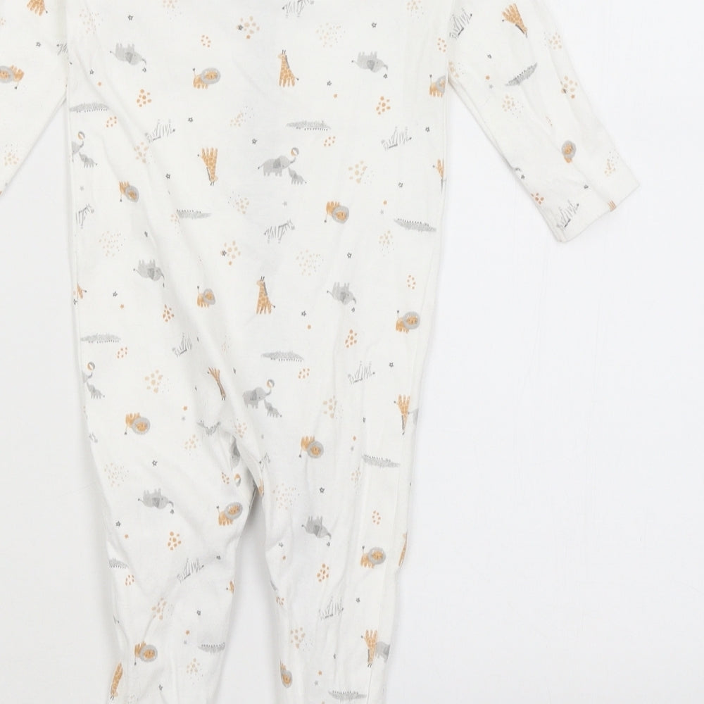 Mothercare Baby White   Babygrow One-Piece Size 9-12 Months  - African Animals