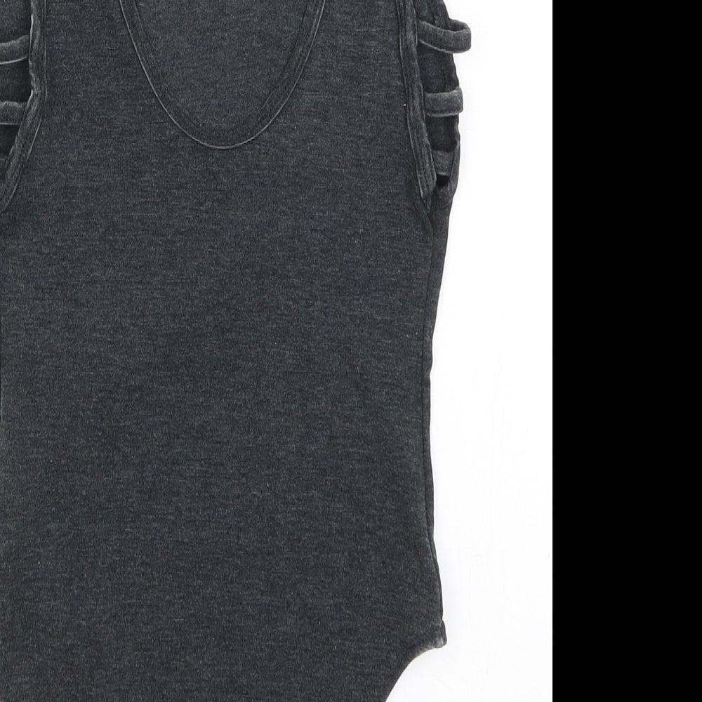 Topshop Womens Grey   Bodysuit One-Piece Size 6