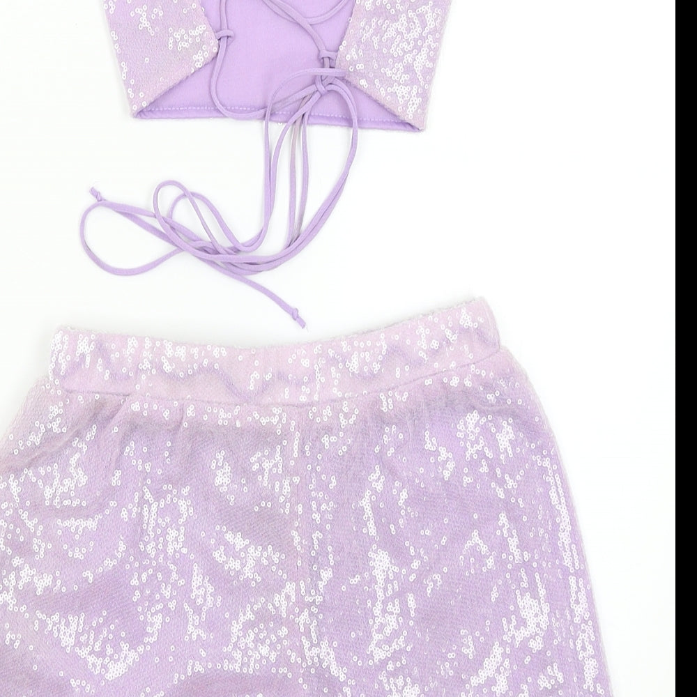 Matel Womens Purple   Shorts Outfit/Set Size S