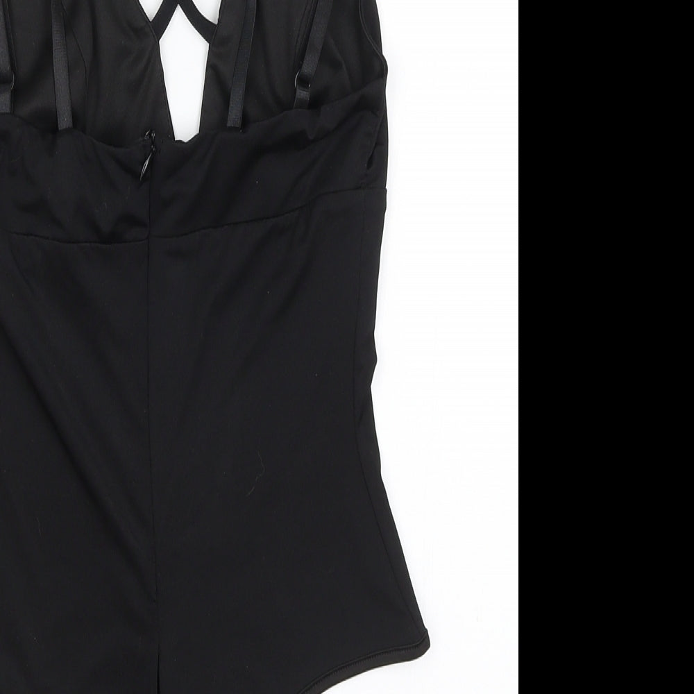 Pretty Little Thing Womens Black   Bodysuit One-Piece Size 8