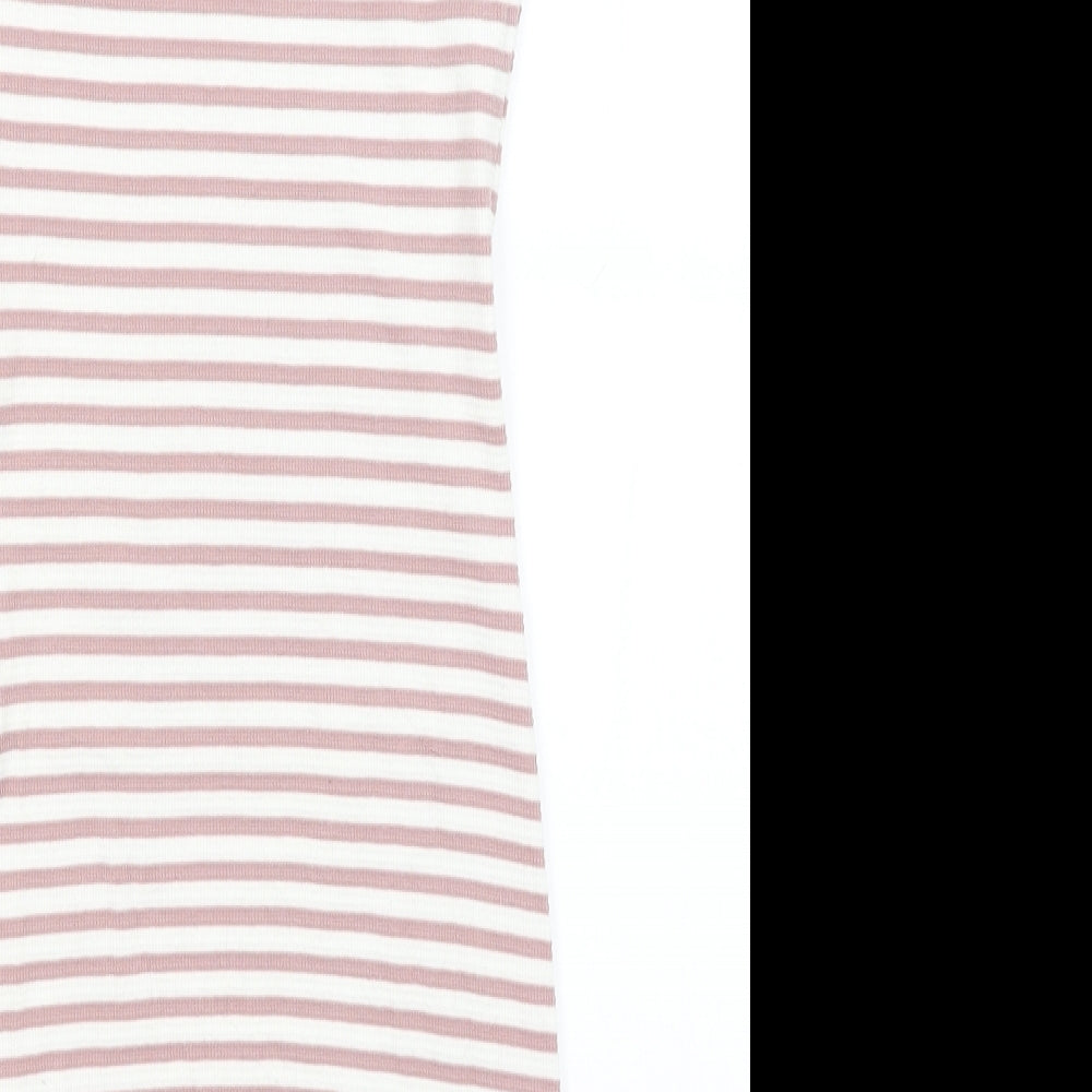 New Look Womens White Striped  Tank Dress  Size 8