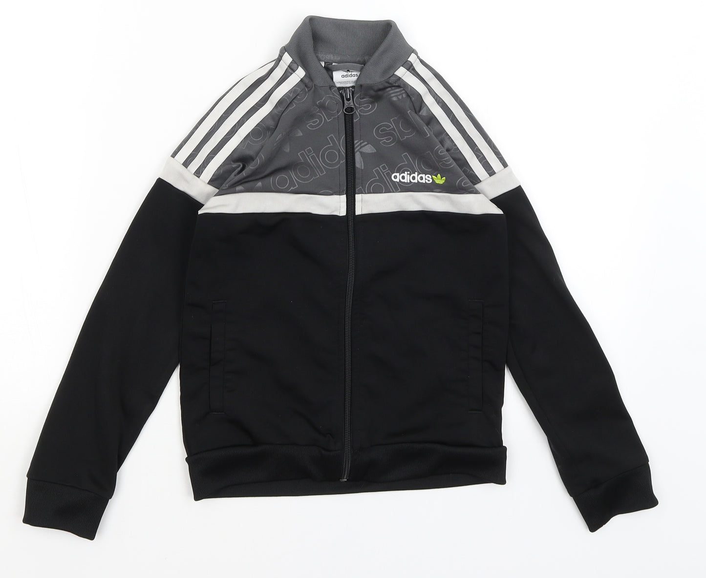 adidas Boys Black   Full Zip Jumper Size 7-8 Years