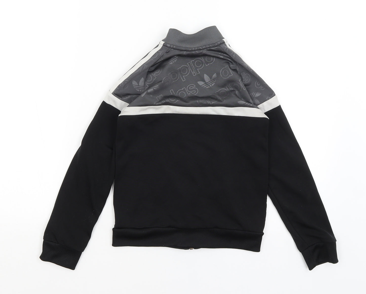 adidas Boys Black   Full Zip Jumper Size 7-8 Years