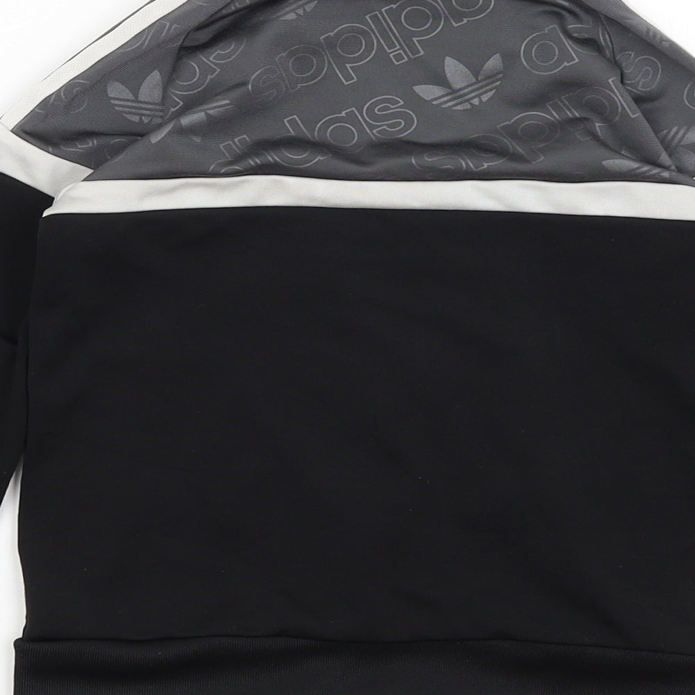 adidas Boys Black   Full Zip Jumper Size 7-8 Years