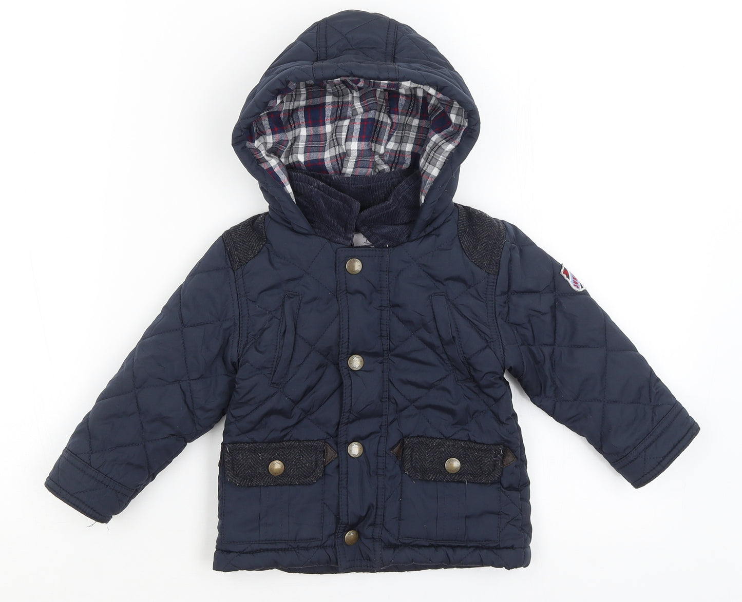 Debenhams Baby Blue   Quilted Coat Size 12-18 Months