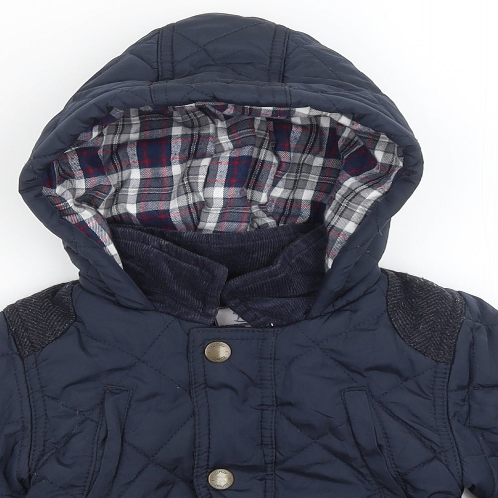 Debenhams Baby Blue   Quilted Coat Size 12-18 Months