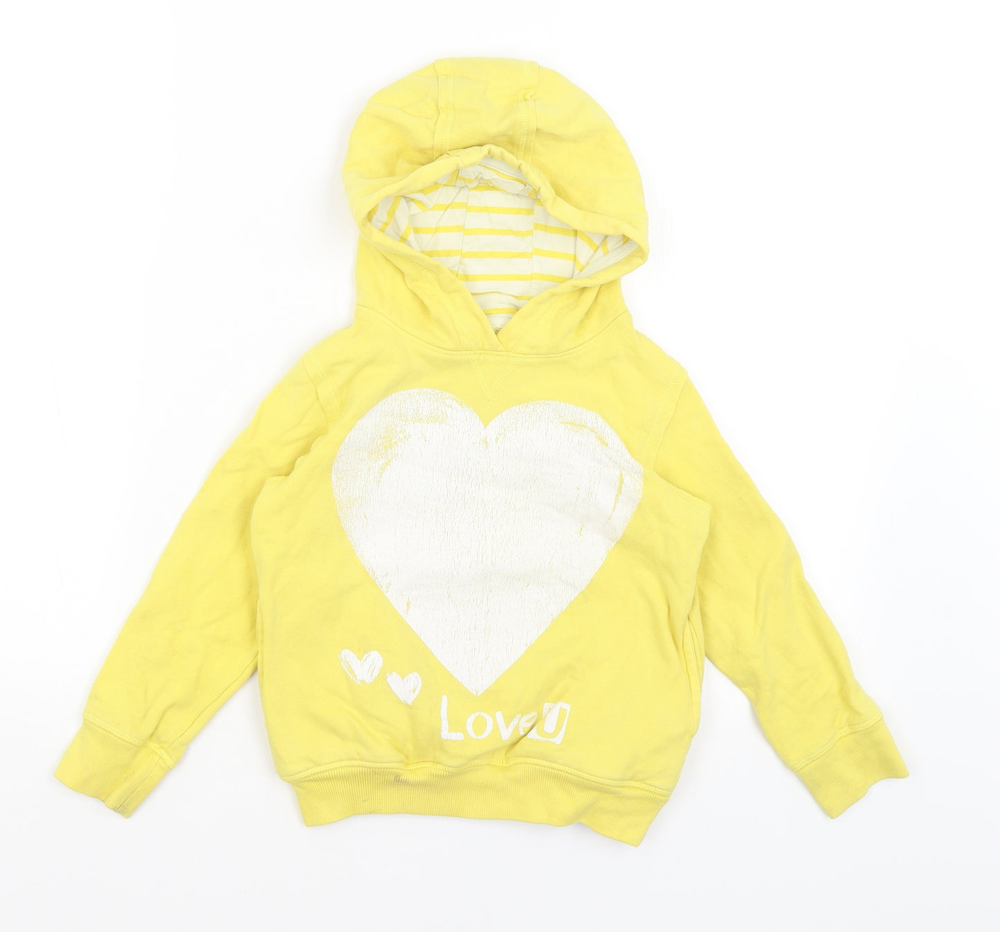 NEXT Girls Yellow   Pullover Hoodie Size 6 Years  - Love U