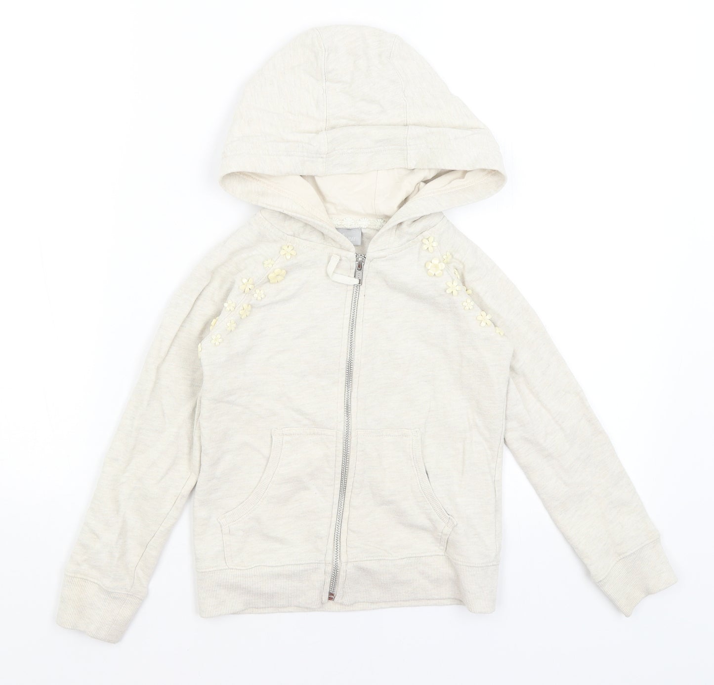 Matalan Girls Beige   Full Zip Hoodie Size 7 Years