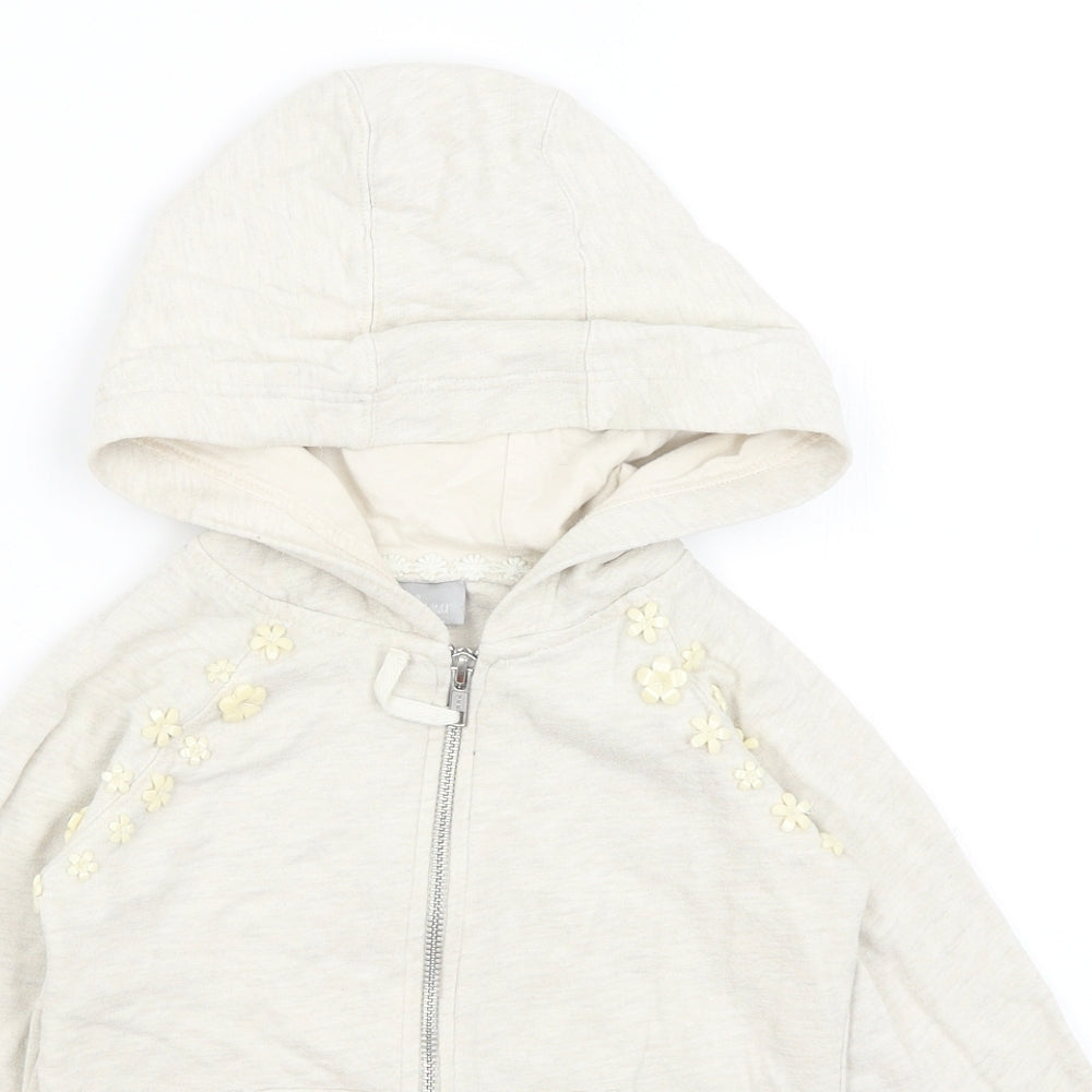 Matalan Girls Beige   Full Zip Hoodie Size 7 Years