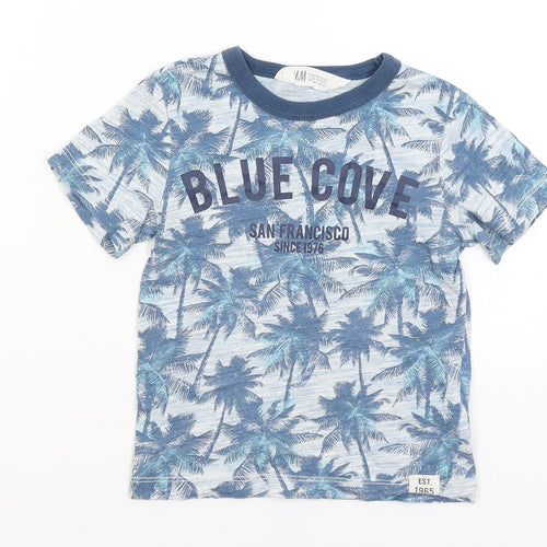 H&M Boys Blue   Basic T-Shirt Size 3-4 Years  - Blue Cove