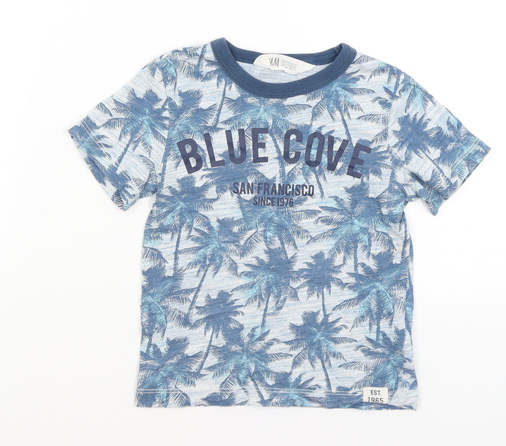 H&M Boys Blue   Basic T-Shirt Size 3-4 Years  - Blue Cove