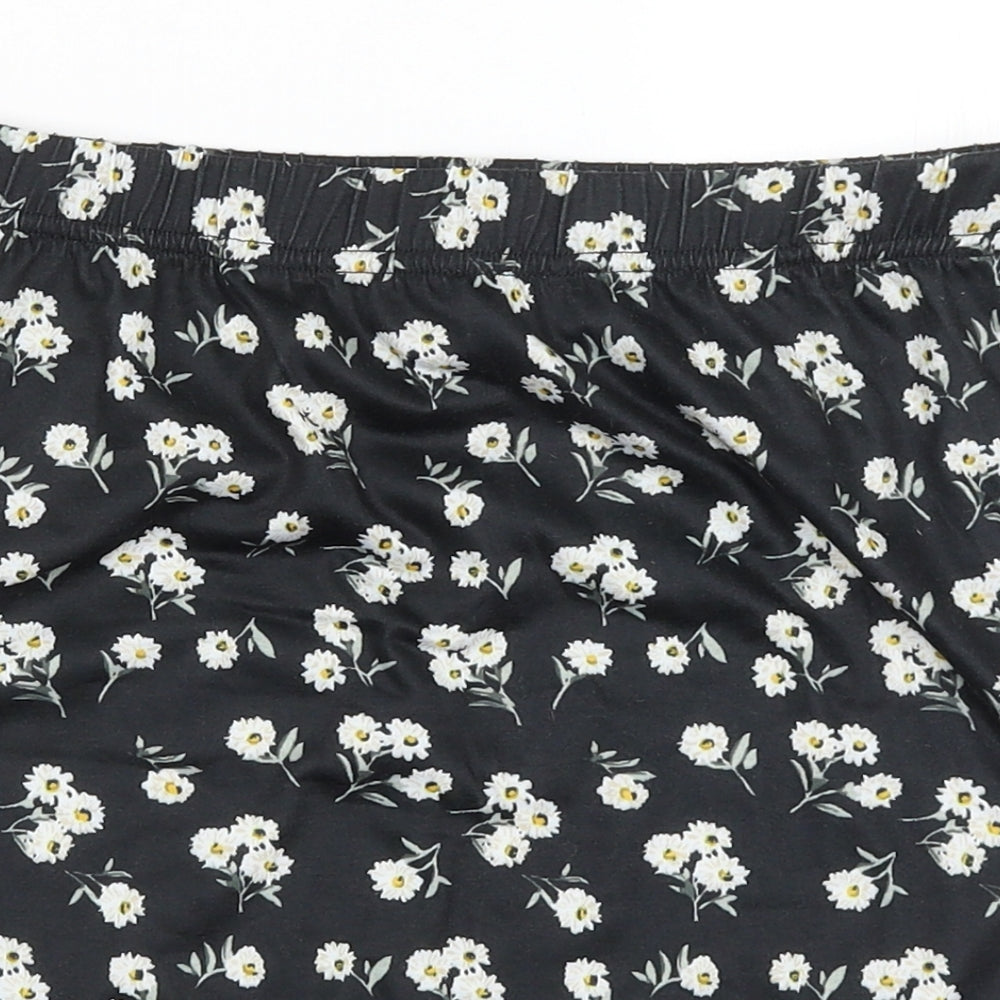 SheIn Womens Black Floral  Mini Skirt Size S