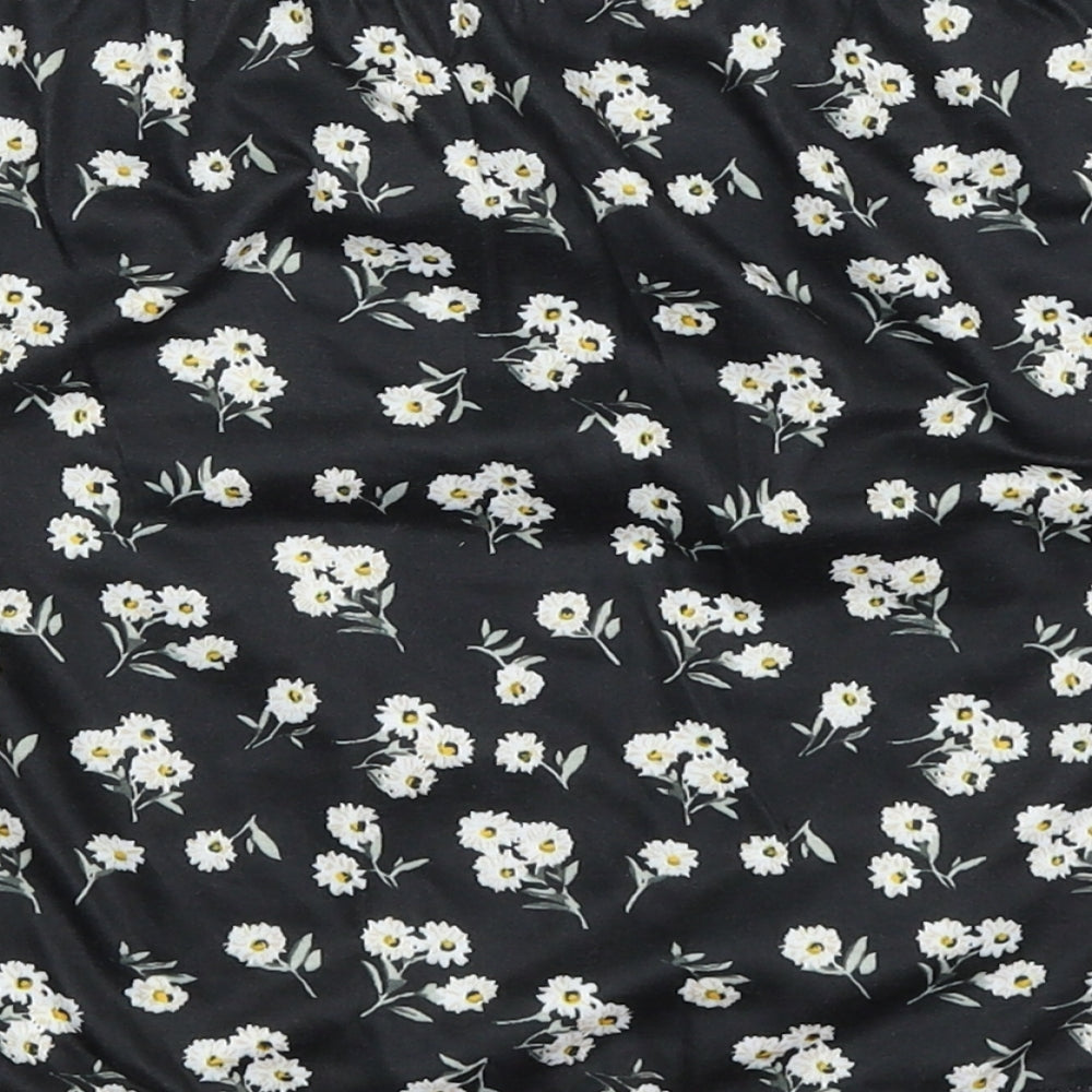SheIn Womens Black Floral  Mini Skirt Size S