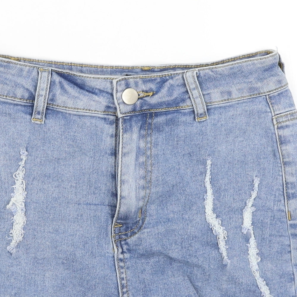 Pretty Little Thing Womens Blue   Mom Shorts Size 8