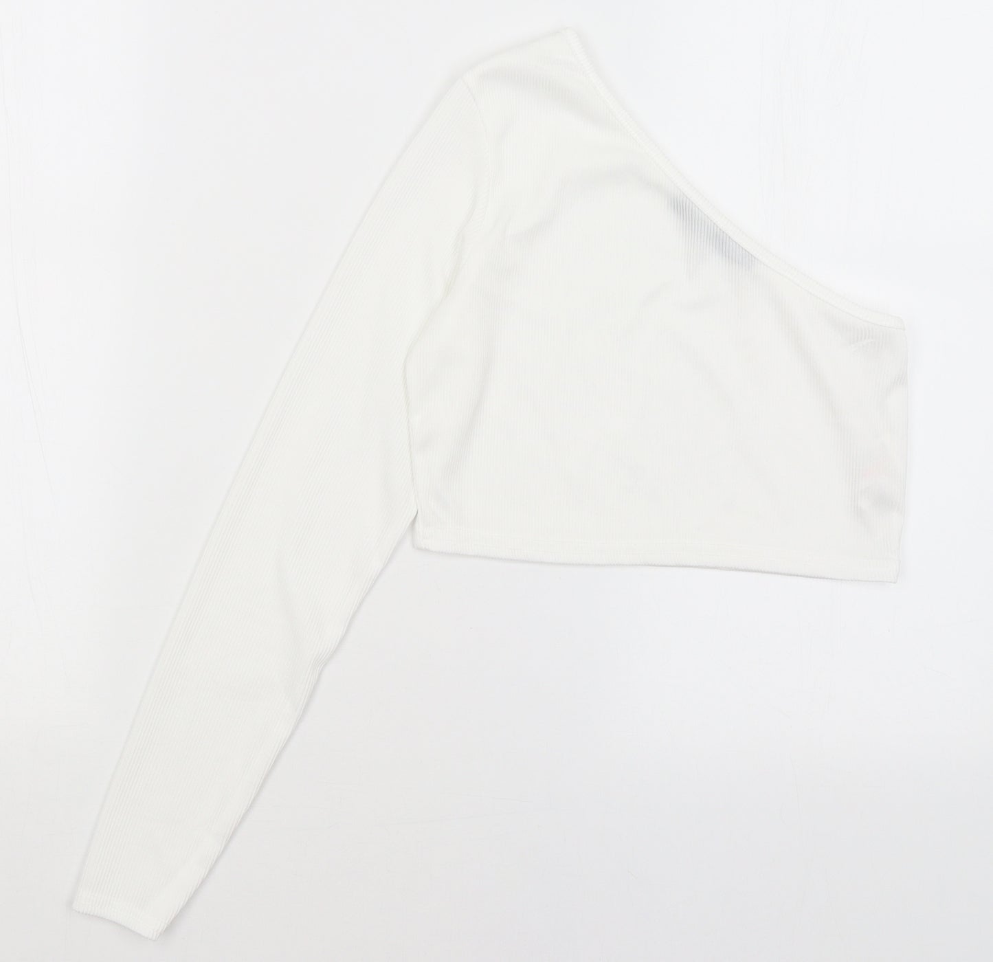 Boohoo Womens White   Cropped T-Shirt Size 8