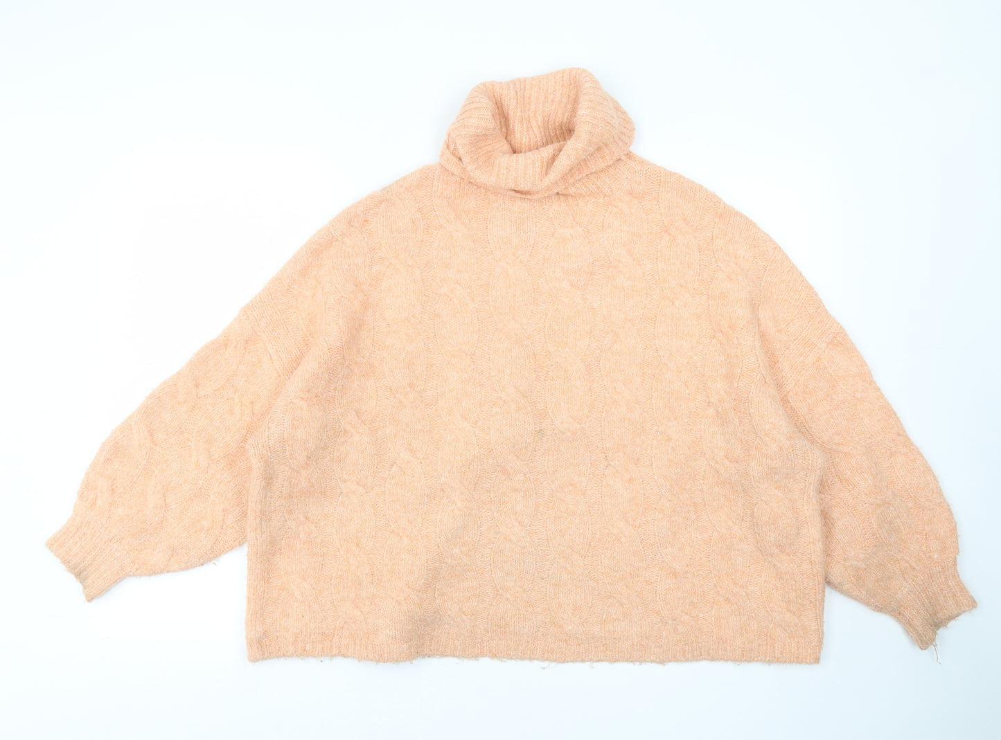 Stradivarius Womens Orange  Knit Pullover Jumper Size M