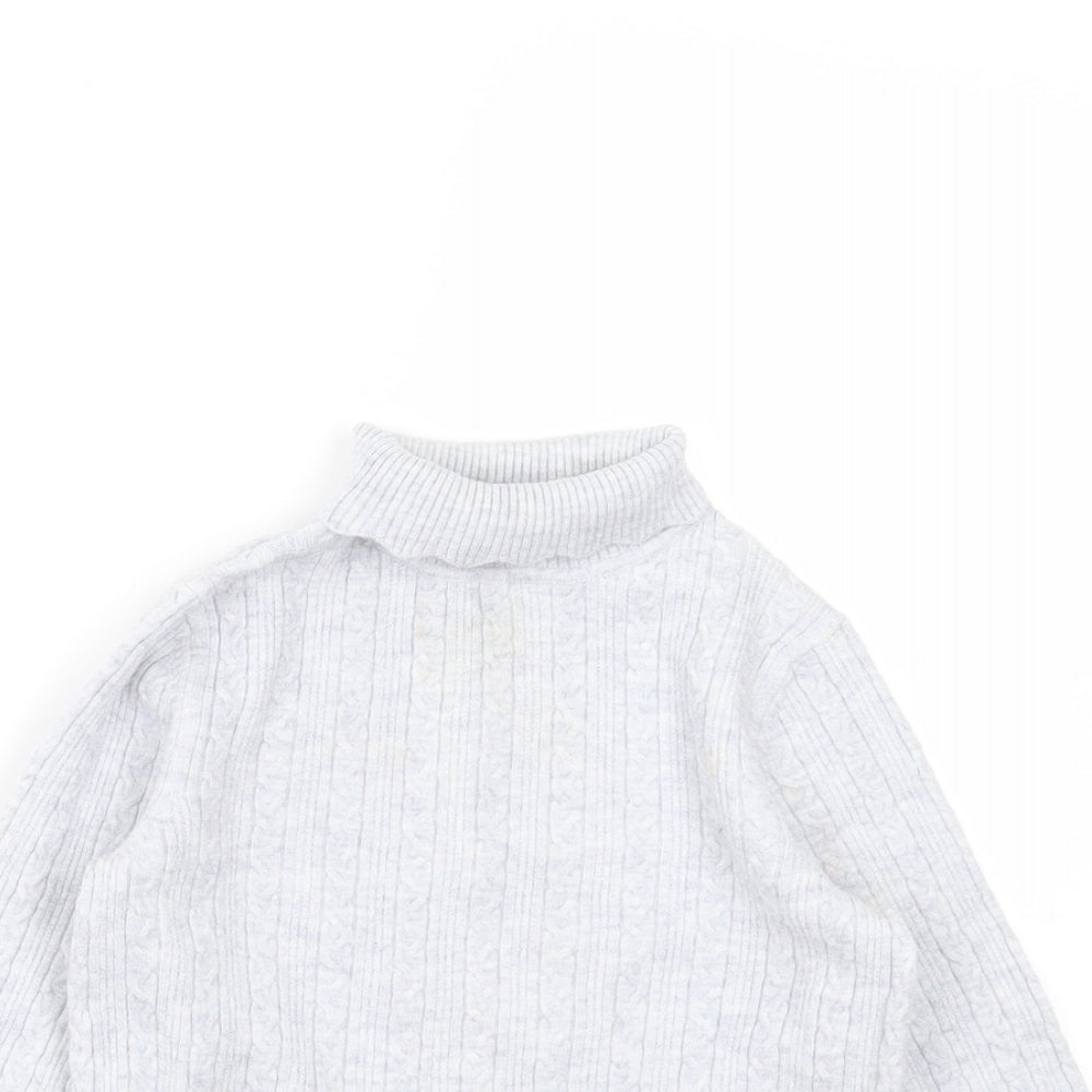 George Girls Grey  Knit Pullover Jumper Size 3-4 Years