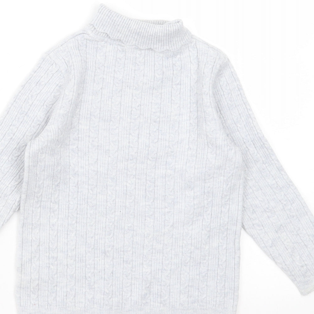 George Girls Grey  Knit Pullover Jumper Size 3-4 Years