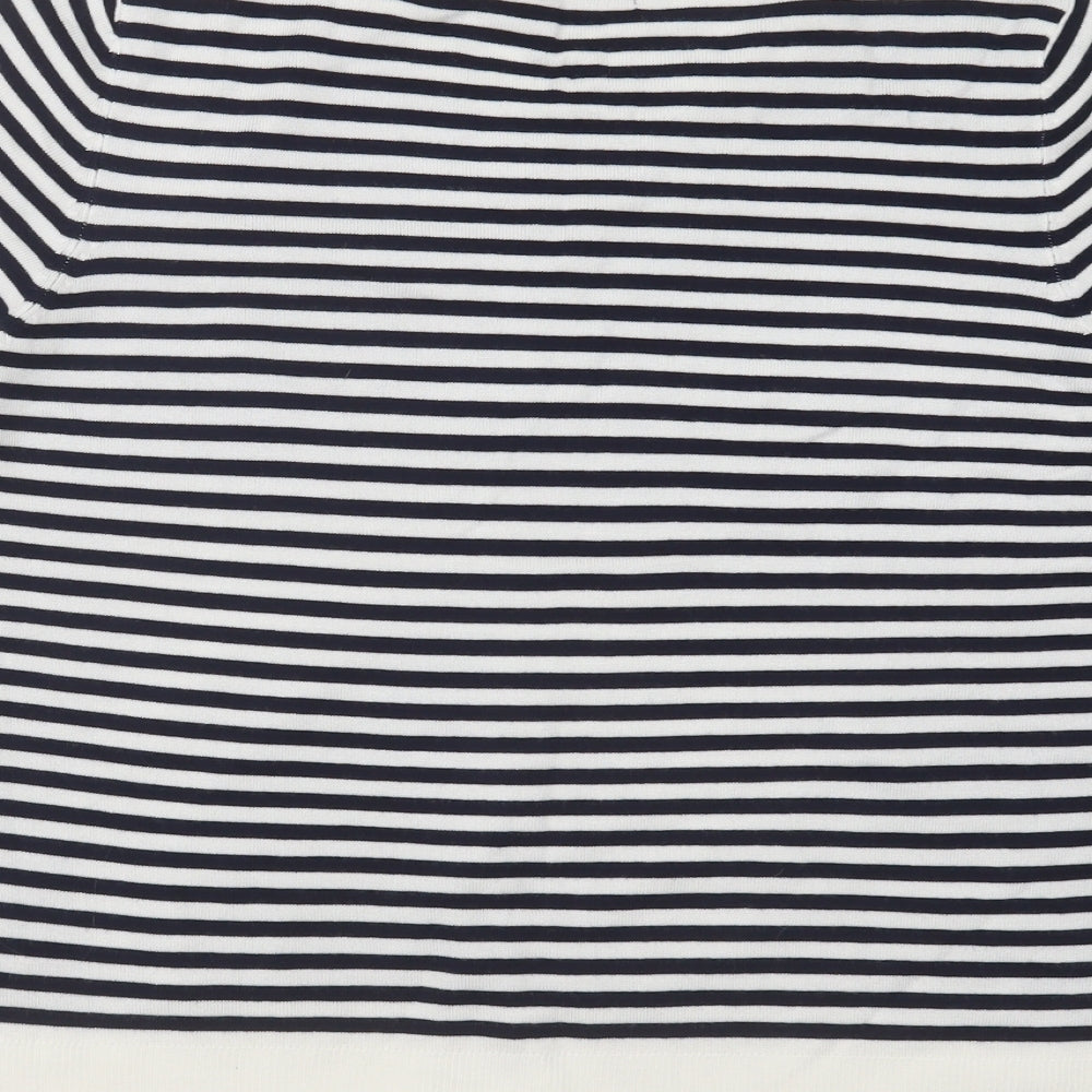 M&Co Womens White Striped  Pullover Jumper Size 16