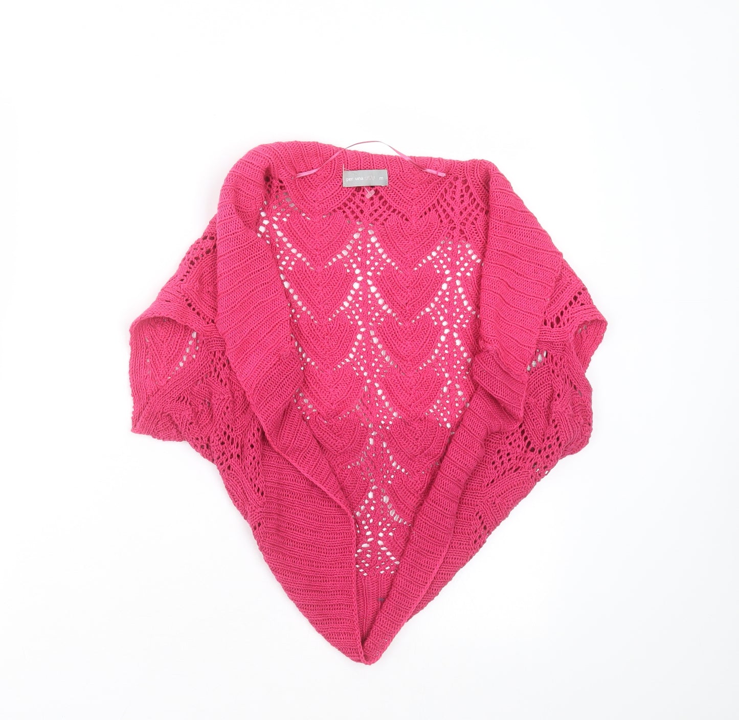 Marks and Spencer Womens Pink Geometric Knit Shrug Jumper Size M