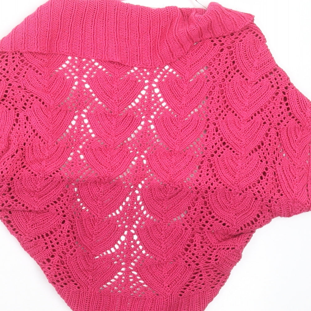 Marks and Spencer Womens Pink Geometric Knit Shrug Jumper Size M