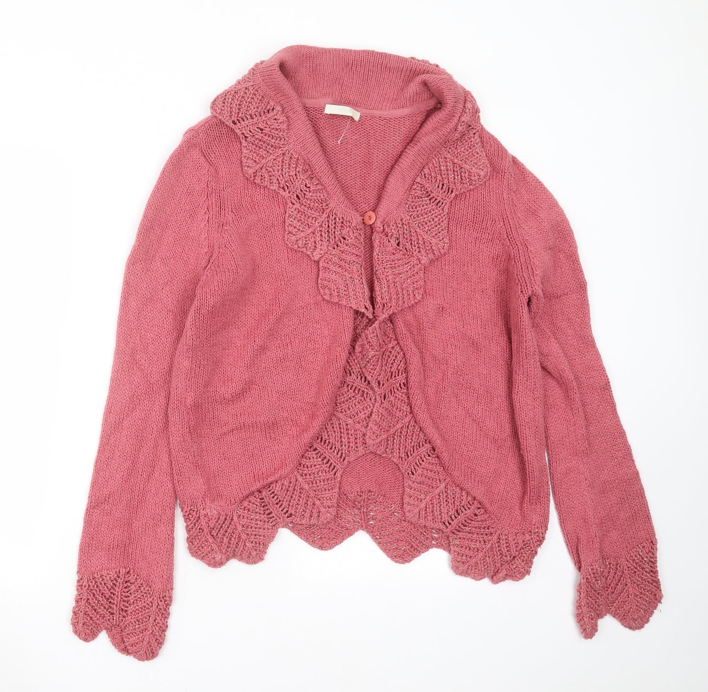 Marks and Spencer Womens Pink  Knit Cardigan Jumper Size 18