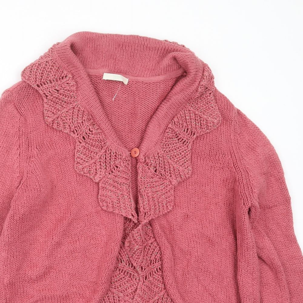 Marks and Spencer Womens Pink  Knit Cardigan Jumper Size 18