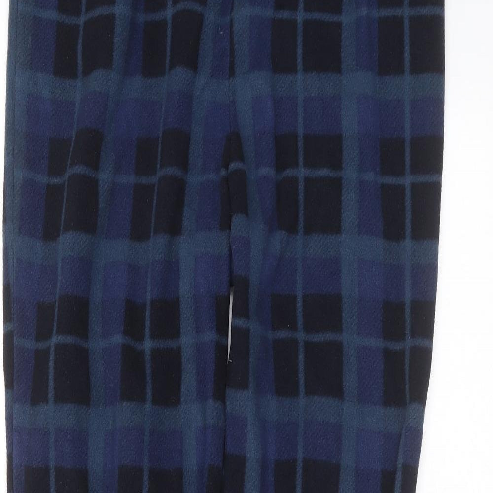 Marks and Spencer Mens Blue Check   Pyjama Pants Size L