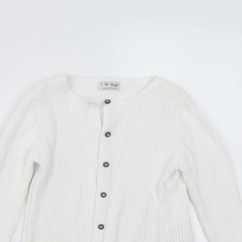 NEXT Girls White   Cardigan Jumper Size 10 Years
