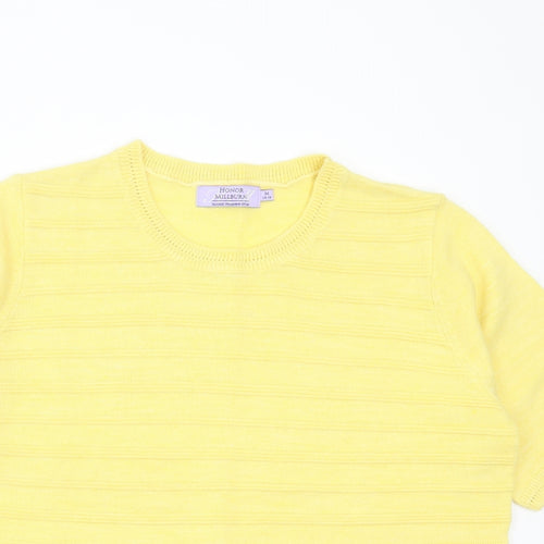 Honor Milburn Womens Yellow Striped Knit Pullover Jumper Size M