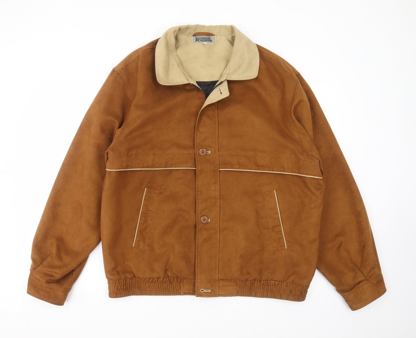 L'homme moderne Mens Brown   Jacket Coat Size XL