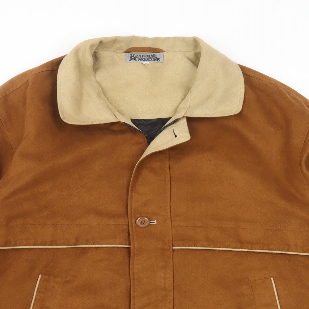 L'homme moderne Mens Brown   Jacket Coat Size XL