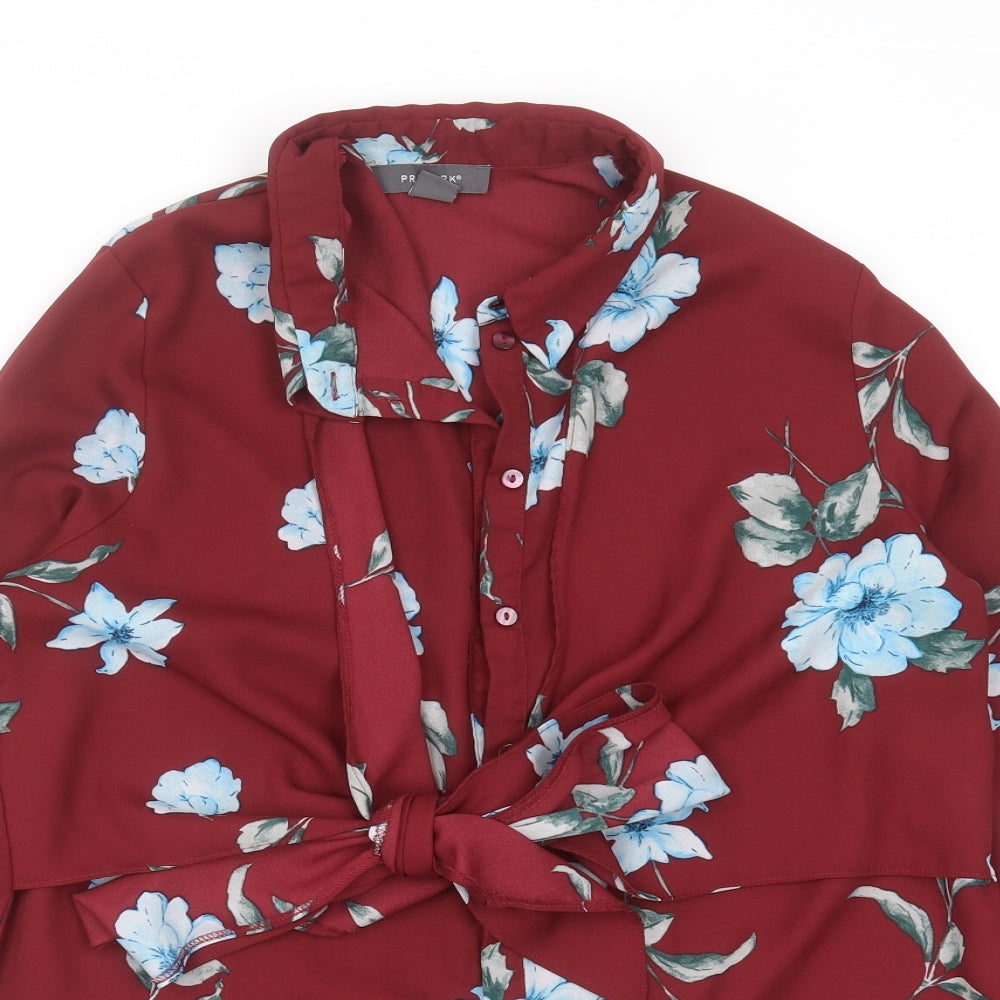 Primark Womens Red Floral  Basic Blouse Size 14