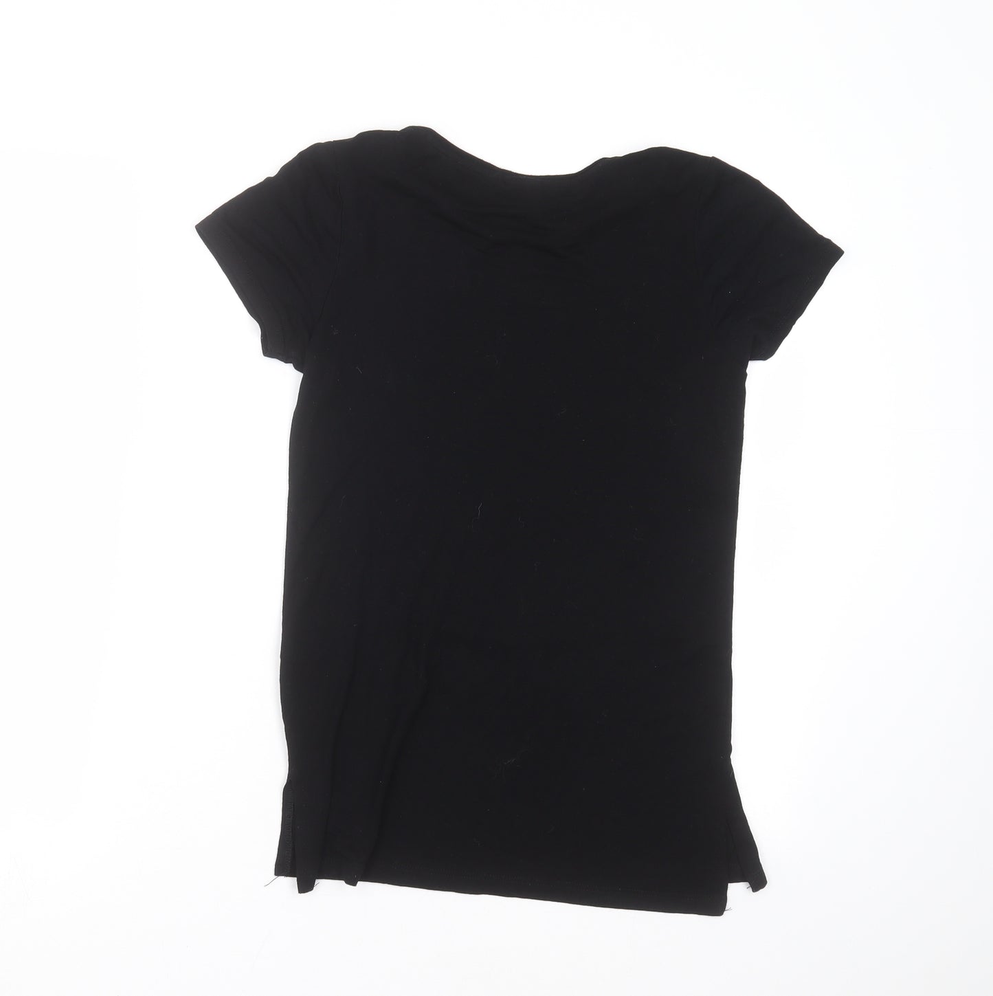 Disney Store Girls Black   Basic T-Shirt Size 12-13 Years  - Mickey Mouse Christmas